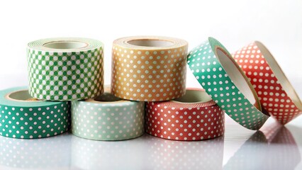 Colorful Dotted Washi Tape Craft Supplies, Stationery, DIY, Planner Decor, Scrapbooking,  Handmade,  Office Supplies, Cute, Pastel,  Boho,  Design Elements