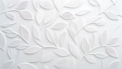 White geometric leaves 3d tiles texture Background banner