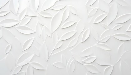 White geometric leaves 3d tiles texture Background banner
