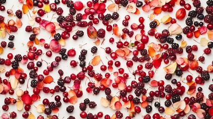 Autumn Berries  Petals Flatlay.