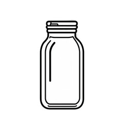A clear glass milk bottle stands upright against a plain background, emphasizing its simplicity and purity, ideal for food and beverage contexts , isolated on white or transparent png