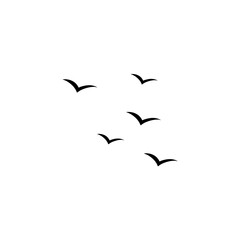 Flying birds silhouette flock. Vector illustration 