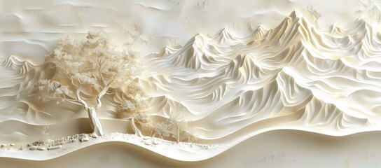 Papercut Mountain Landscape