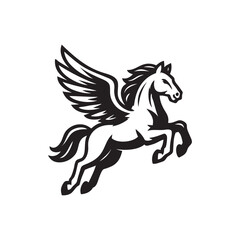 vector illustration of a flying horse