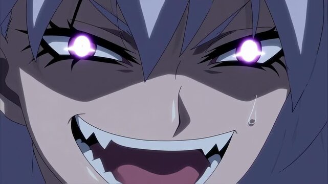 A girl in the anime style smiles maliciously