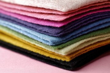 Colorful felt fabric stack