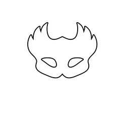 Mask superhero carnival outline icon