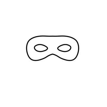 recommend clip art: Mask superhero carnival outline icon