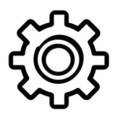 A detailed illustration of a mechanical gear symbolizing engineering and technology, set against a simple background for versatile use , isolated on white or transparent png