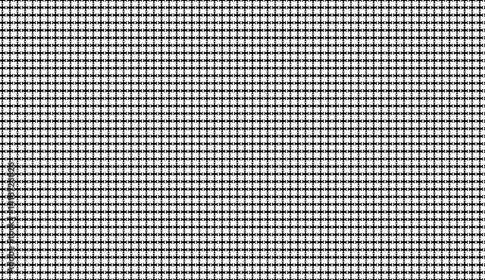 Poster geometric grid pattern featuring black angular shapes repeating across white surface, creating minim