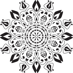 Black and white mandala