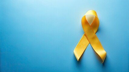 Long Exposure Yellow Ribbon Blue Background Cancer Awareness Photography