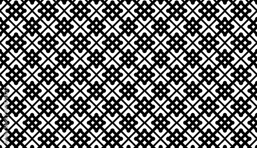 Aufkleber seamless geometric pattern creating an optical illusion with black lines on a white background, perf