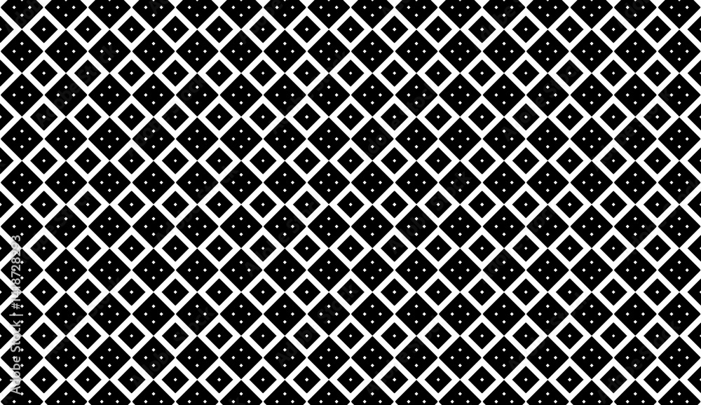 Aufkleber geometric black squares and dots rotating symmetrically, generating dynamic optical illusion pattern