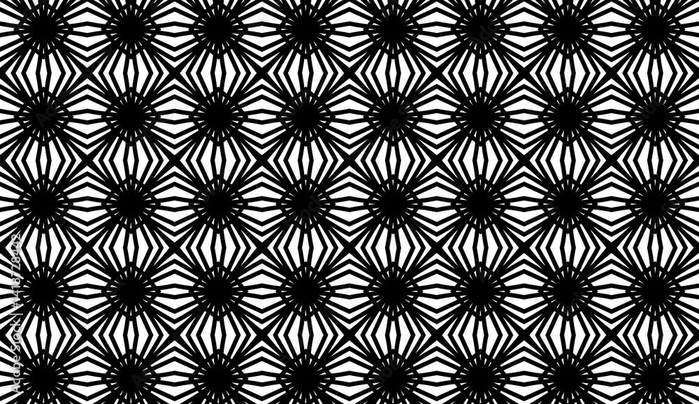 Poster geometric pattern generating optical illusion, repeating abstract design with dynamic shapes for gra