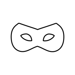 Black outline masquerade carnival mask