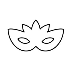 Black outline masquerade carnival mask