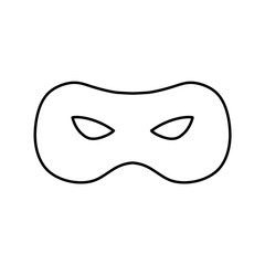 Black outline masquerade carnival mask