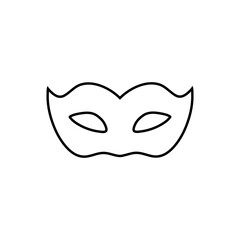 Black outline masquerade carnival mask
