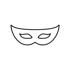Black outline masquerade carnival mask