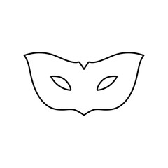 Black outline masquerade carnival mask