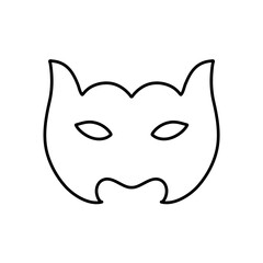 Black outline masquerade carnival mask