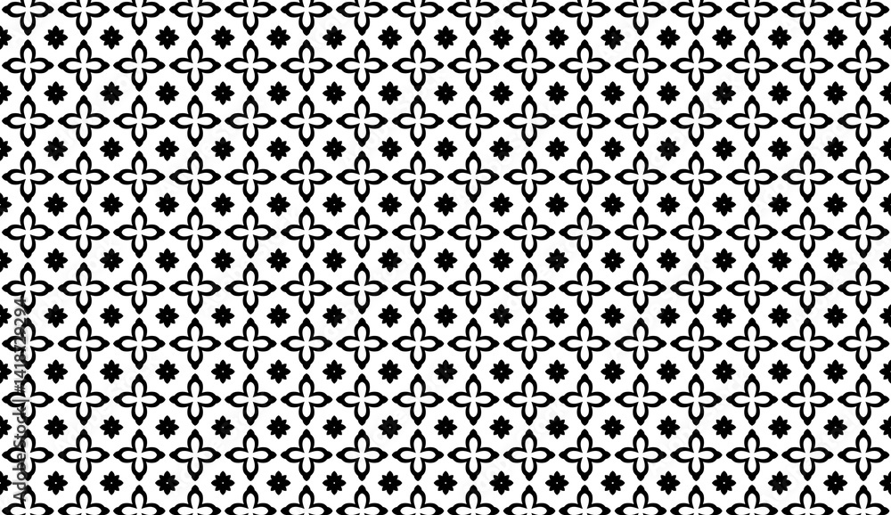Poster seamless pattern with geometric floral motifs creating an elegant and decorative design
