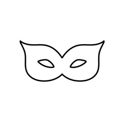 Black outline masquerade carnival mask