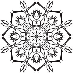 Black and white mandala