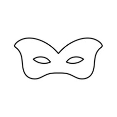 Black outline masquerade carnival mask