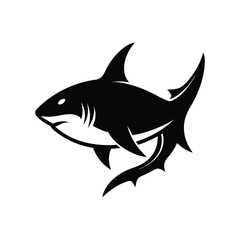 Fototapeta premium Shark icon of silhouette vector illustration