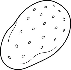 potato outline isolated on white background