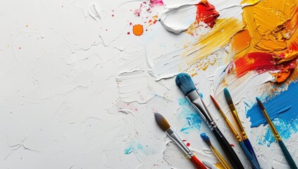 Obraz premium Paint Brushes on Canvas