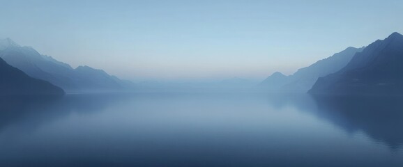 Misty Mountain Lake Serenity: A Breathtaking Panorama