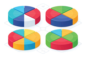 Obraz premium 3d pie chart with different colors