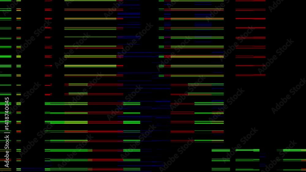 Poster abstract fragmented horizontal lines on black background