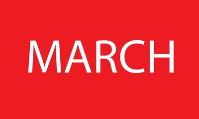 MARCH colorful wordmark iconic logo design red background