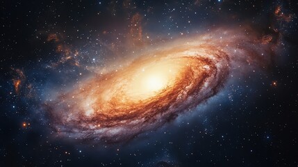 Stunning Spiral Galaxy in Deep Space, Vibrant Colors and Bright Core, A Cosmic Wonder Captured in Time.
