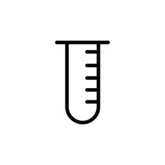 Simple Line Icon Test Tube with Measurement Marks  Science, Lab, Experiment, Research, Chemistry