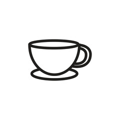 Simple Line Art Illustration of a Teacup and Saucer  Minimalist Coffee Cup Design