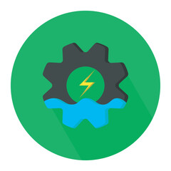 Water energy power icon vector design, renewable electricity symbol icon vector design. 