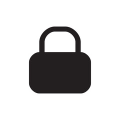 Simple Black Padlock Icon Security, Privacy, and Protection Symbol for Websites and Apps