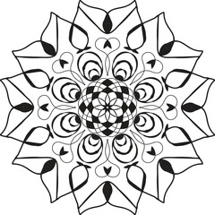 Beautiful black and white mandala