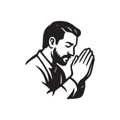 vector illustration of a man praying