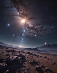 Vast, star-studded night sky, cosmic dust swirling ,  night background,  cosmos, night sky