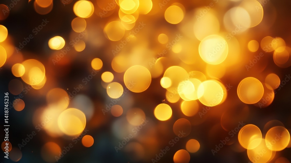 Poster a blurred golden bokeh effect with softly overlapping light orbs creating depth.