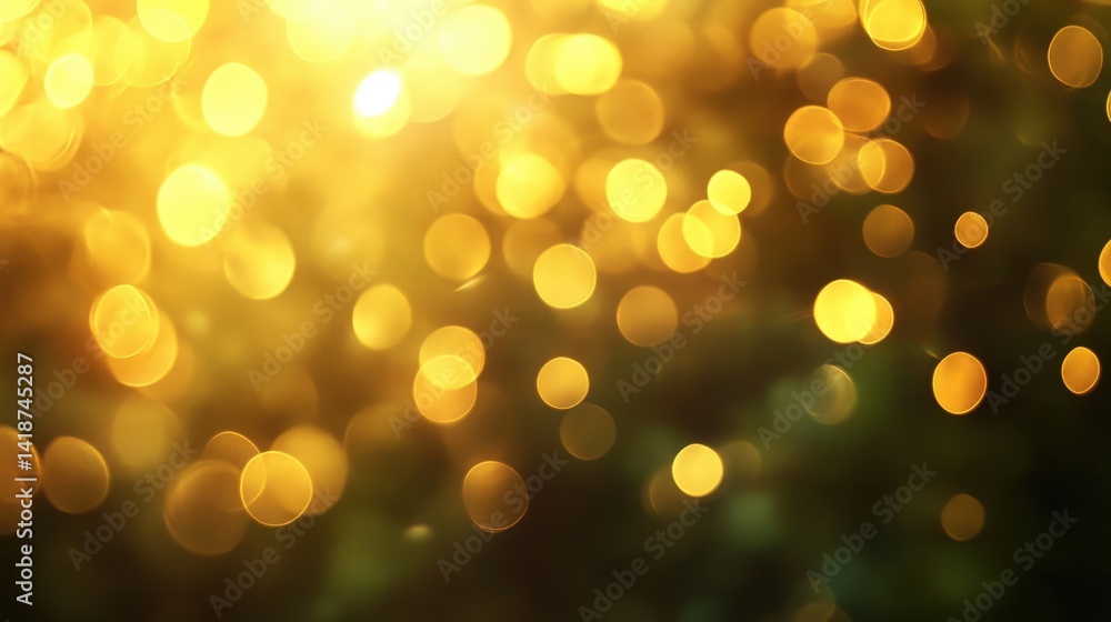 Poster a blurred golden bokeh effect with softly overlapping light orbs creating depth.