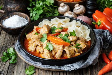 Chicken and Paprika Stew with Noodles