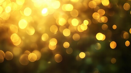 A blurred golden bokeh effect with softly overlapping light orbs creating depth.