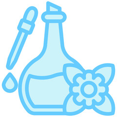 Essential Oil blue color, mini illustration icon, related to relaxation, spa, wellness and more. Vector EPS 10 for modern concept, print, UI, UX kit, web and app development